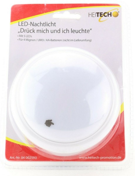 Heitech Led Nachtlicht 5Leds Orientierungslicht Leuchte Batterie Notlicht 066-image