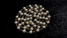 3 Feet Pearl Round Smooth 6-6.5mm Rosary Beaded Chain Gold Plated Wire Beads