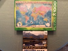 Puzzles - Panoramic and World Map 1000 pieces each