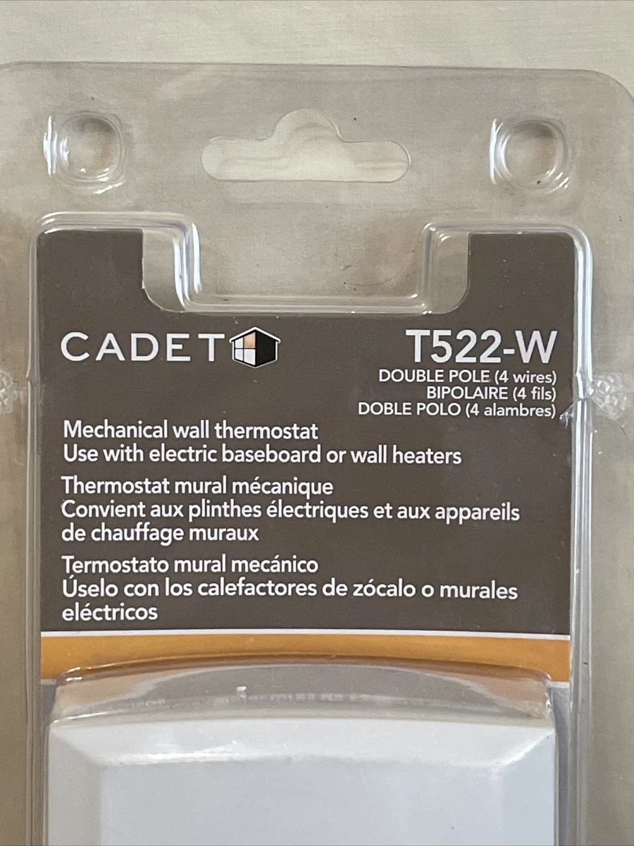 Cadet Double Pole 4-Wire Mechanical Wall Thermostat - Electric Baseboard  T522-W 27418083012 | eBay
