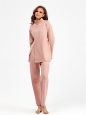 Womens Fall 2 Piece Outfits Knitted Set Pullover Top and Sweatpants Lounge Sets
