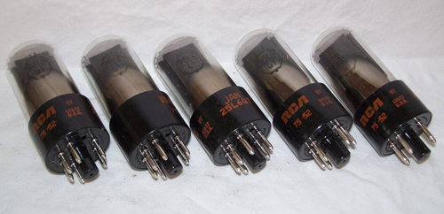 Lotto (5) tubi NOS RCA JAN 25L6GT in scatole originali,25L6,radio,codice data corrispondente - Foto 3 di 6