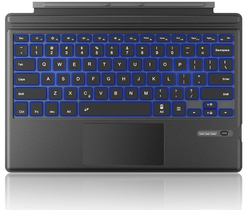 Portable Wireless Bluetooth Keyboard w/7-Color LED Backlit for Surface Pro 7/6/5