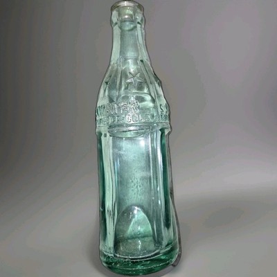 SANFORD, NC SODA WATER COCA COLA Co. BOTTLE GREEN 1940s 6 STAR EMBOSSED Vintage