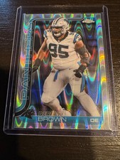 2025 Topps Chrome - Derrick Brown #47 RayWave Refractor Carolina Panthers DE