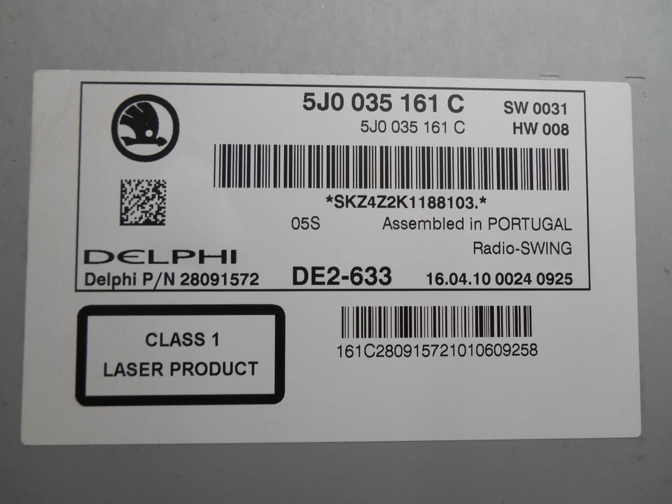 Autoradio CD MP3 Player Skoda Fabia 5JF 2011 5J0035161C - Bild 3 von 3