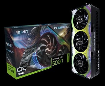 PALIT RTX5090 GAMEROCK OC 32GB GDDR7 512bit 3-DP HDMI ARGB PCI-E 5.0 4K 3.5