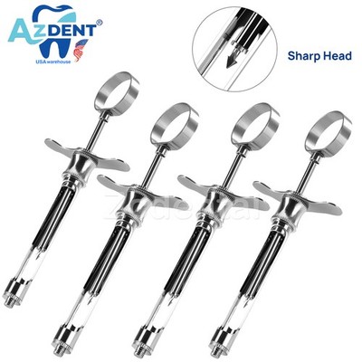 AZDENT Dental Aspirating Syringe Self-Aspirating Injection Stainless Steel
