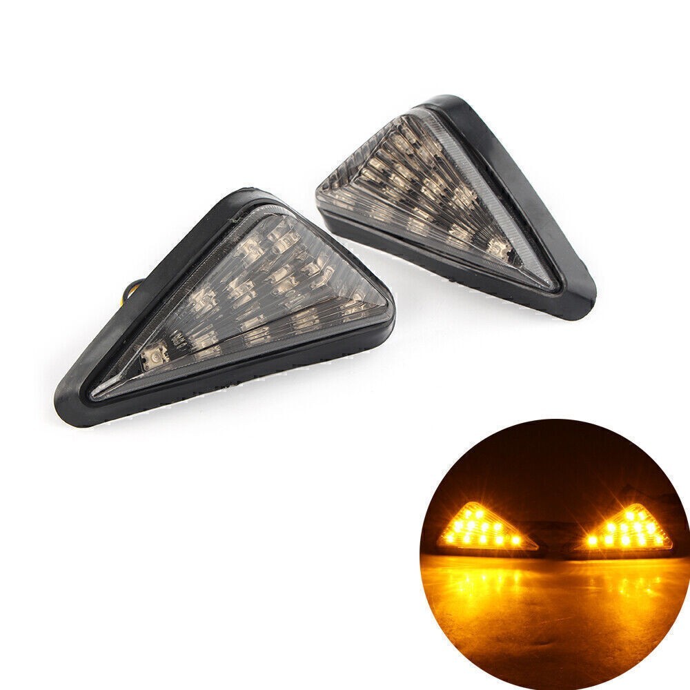 Smoke LED Turn Signal Amber Light Indicator Lamp For Kawasaki