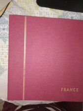 classeur à vis rouge + fiches timbres France de  1849 à 1959 et fin catalogue