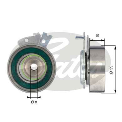 TIMING BELT TENSIONER PULLEY UPPER LEFT T43038 GATES NEW OE REPLACEMENT - Picture 2 of 5