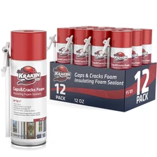 Gaps & Cracks Expanding Foam Sealant - (12x12oz) High Expansion Polyurethane ...