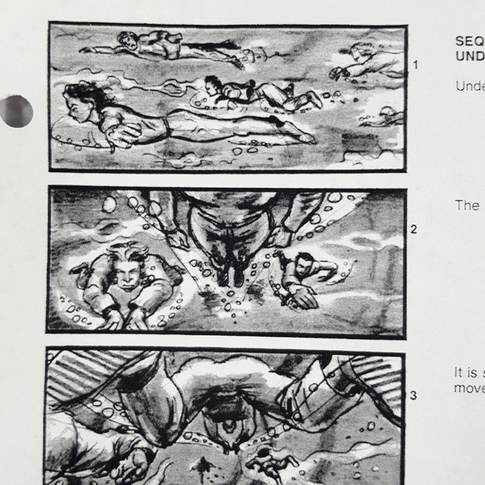 Image 6 of Alien: Resurrection - Production Used Storyboard, Alien Attacks Underwater, COA
