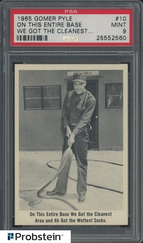 1965 Fleer Gomer Pyle #10 On This Entire Base We Got The Cleanest.. PSA 9