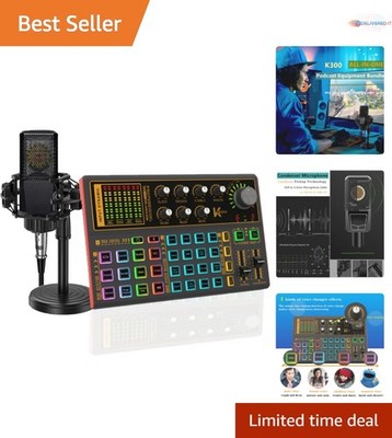 Sound Effects Board Set Voice Changer Microphone for Podcast Live Streaming