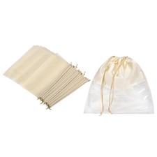 19.7 Inch Non-Woven Fabric Handbag Dust Cover, 10 Pack Drawstring Bag, Beige