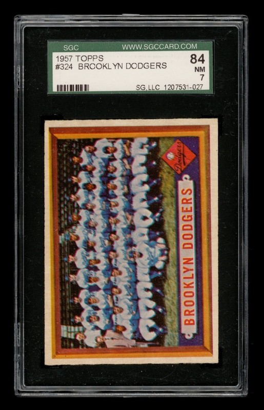 1957 Topps Set-Break #324 Dodgers SGC 7 NM