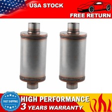 2pcs 2.5 Ultra Quiet Muffler Resonator 2.5 In304s Exhaust Vibrant Resonator