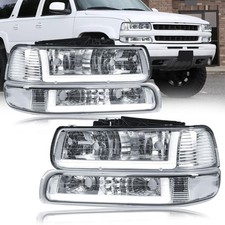 DRL LED Headlights Assembly Compatible with 99-02 Chevy Silverado 1500 2500 1...