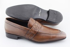 Men's SALVATORE FERRAGAMO 'Goliath' Brown Leather Loafers Size US 9 - D
