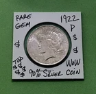 1922 P Peace Silver Dollar CHOICE GEM Brilliant Ultra Rare BU Grade Silver Coin