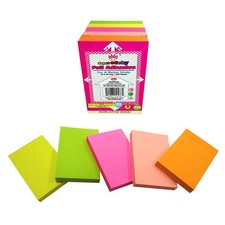 4A Full Adhesive Sticky Notes 3 x 2 in, 80 Sheets/Color, 5 Colors/Pack, 400