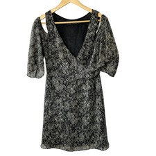 Zara Snake Print V Neckline Cold Shoulder Lightweight Dress Women's Size Small