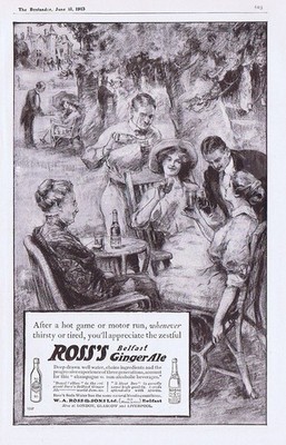 ROSS'S Belfast Ginger Ale - antike Werbung 1913