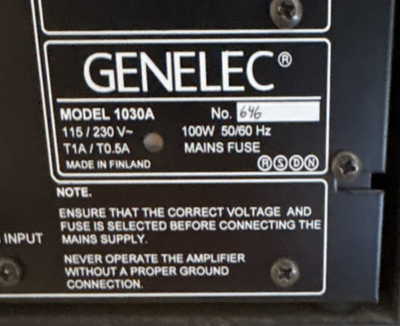 Genelec 1030A Studio Monitors for sale online | eBay