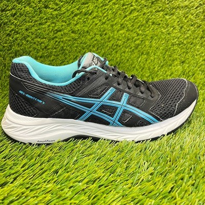 Asics Gel-Contend 5 Womens Size 7 Black Blue Athletic Running Shoes Sneakers