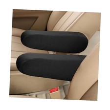 2 PCS Car Front Seat Armrest Covers, Elastic Fabric Stretch Auto Seat Black