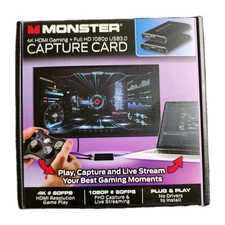 New Monster Capture Card 4K HDMI Gaming + Full HD 1080p USB3.0 Sealed