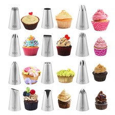 12PCS Piping Tips Set Food Grade Stainless Steel Large Piping Tips Baking Cake 