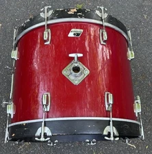 Ludwig Black white ROCKER 22” Bass Drum VINTAGE 80s RED