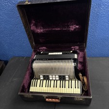 Hohner Imperial III M Accordion Black Original Box W/Straps Music Instrument
