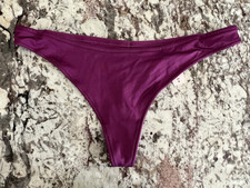 True Vintage Victoria's Secret Satin Keyhole Low Rise Thong Panties Purple MED