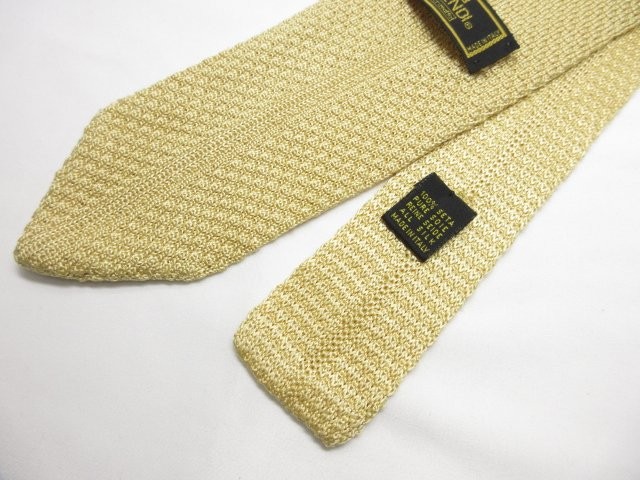 FENDI Men's Tie Silk Simple Design Yellow Gold Italy thumbnail 4