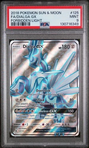 Dialga Gx 125/131 Forbidden Light Pokemon PSA 9