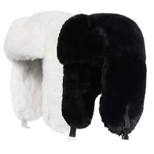 Aviator Warm Ushanka Winter Faux Fur Cap Ski Hat with Ear-Flaps for Men Women