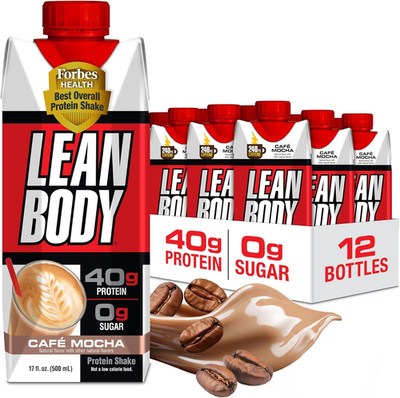 Labrada Lean Body RTD Protein Shake, Café Mocha, 40g Protein, 12 Pack
