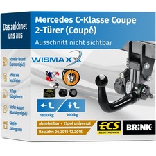 ANHÄNGERKUPPLUNG für C-Klasse Coupe 11-15 ver. abnehmbar BRINK +13pol E-Satz ABE