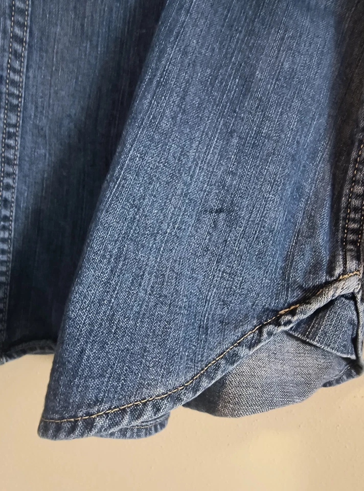 Men's Denim LL Bean XL Reg Button Down Long Sleeve Shirt Very Good - Image 4 of 4