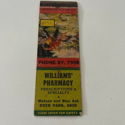Williams' Pharmacy Prescriptions A Specialty Deer Park OH Matchbook Cover SMB8-5