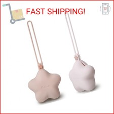 Moonkie Silicone Pacifier Holder Case, Cute Portable Pacifier Storage Case, 2 Pa