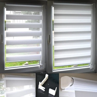 Doppelrollo Klemmfix ohne Bohren Fensterrollo Zebrarollo Seitenzugrollo Duorollo - Bild 1 von 4