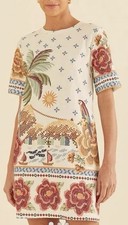 Farm Rio Brazil T-shirt Tropical Print Mini Dress Size XS