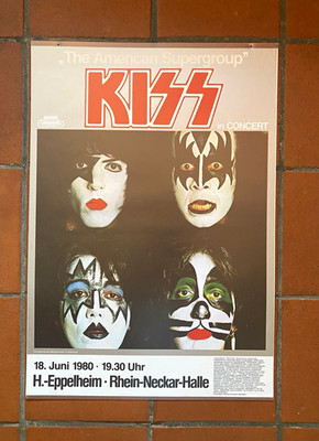Original KISS Konzertposter/Plakat 18. Juni 1980 H.-Eppelheim Rhein-Neckar-Halle