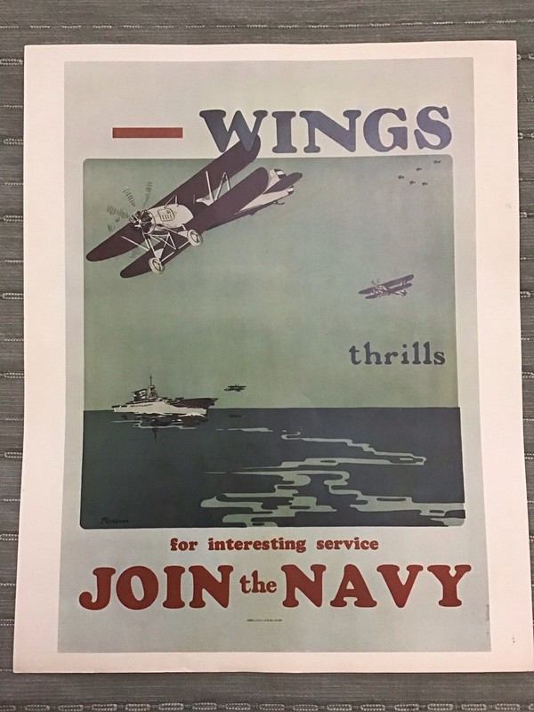 Perfect Vintage U.S. Navy Recruiting Poster Print, WINGS, 20x16