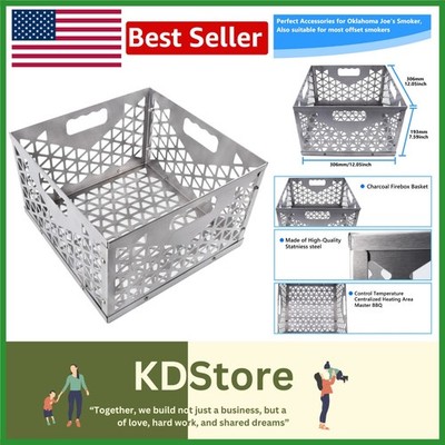 Efficient BBQ Experience with 12'' Stainless Steel Charcoal Basket for Smokers