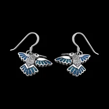 Hummingbird Earrings • 925 Sterling Silver • Navajo Handcrafted • Native...